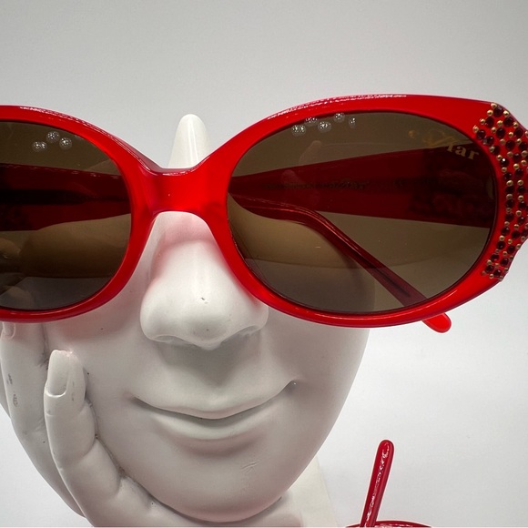 AUTHENTIC DESIGN OPTICAL RED FRAME/ EYEGLASSES/SUNGLASSES M 3238 WITH STONES - Picture 7 of 10